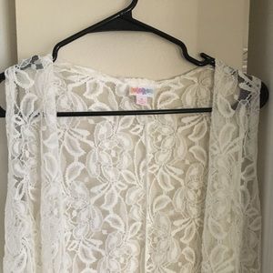 UNICORN LACE LuLaRoe Joy vest WHITE
